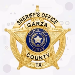 Garza County Sheriff Gold Star with Blue Texas Seal Metal Badge