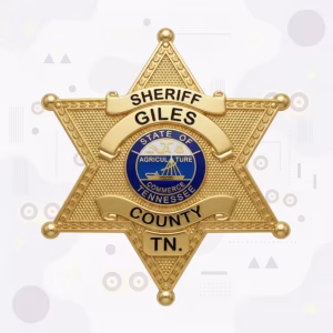Giles County Sheriff's Office Six-Point Star Metal Badge