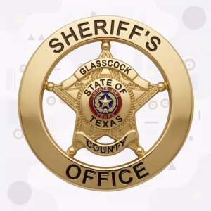 Glasscock County Sheriff’s Office Badge with Texas Seal and Star-on-Ring