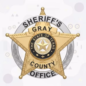 Gray County Sheriff Two-Tone Star-on-Ring Metal Badge