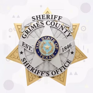 Grimes County Sheriff Two-Tone Seven-Point Star Metal Badge