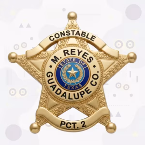 Guadalupe County Constable Precinct 2 Badge with Blue Enamel Texas Seal and Gold Star
