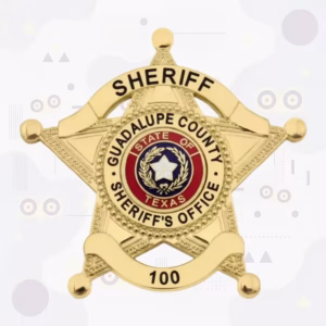 Guadalupe County Sheriff Gold Centennial Star Metal Badge