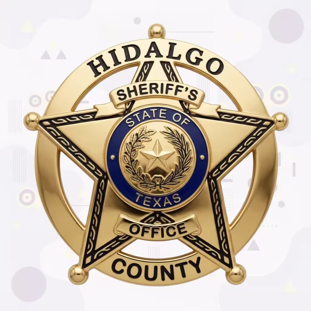 Hidalgo County Sheriff Gold Star-on-Ring Metal Badge