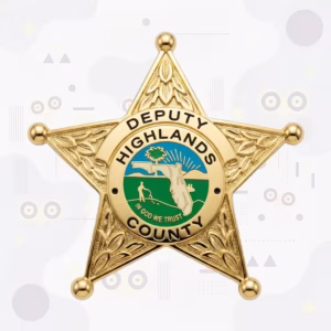 Highlands County Sheriff's Office Laurel Star Metal Badge