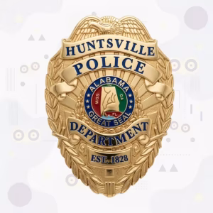 Huntsville Police Department Laurel Wreath Metal Badge