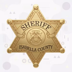 Isabella County Sheriff Tonal Gold Star Metal Badge