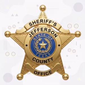 Jefferson County Sheriff Beaded Gold Star with Blue Seal Metal Badge