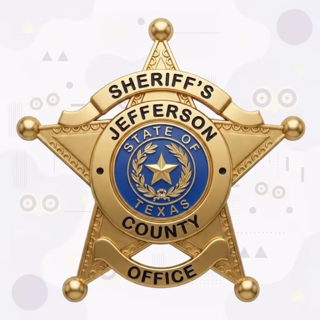 Jefferson County Sheriff Beaded Gold Star with Blue Seal Metal Badge