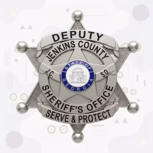 Jenkins County Sheriff's Office Silver Six-Point Star Metal Badge