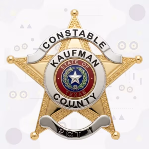 Kaufman County Constable Precinct 1 Badge with Full-Color Texas Seal and Two-Tone Gold Star