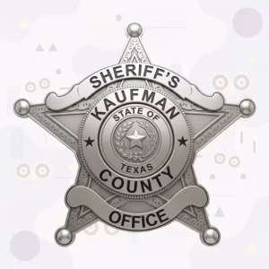 Kaufman County Sheriff’s Office Badge with Tonal Silver Texas Seal and Scrollwork Star