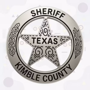 Kimble County Sheriff Tonal Silver Star-in-Ring Metal Badge