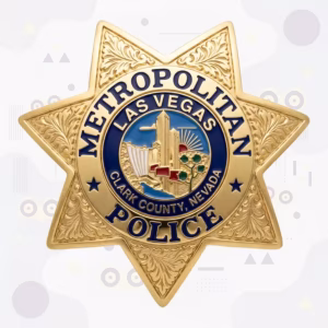 Las Vegas Metropolitan Police Seven-Point Star Metal Badge