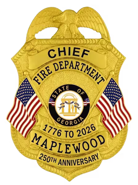 Custom Maplewood 250th anniversary Semiquincentennial police badge