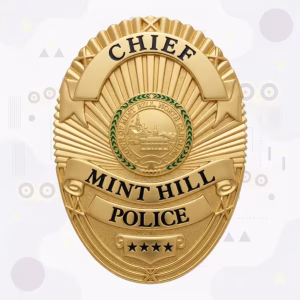 Mint Hill Police Chief Green Laurel Seal Metal Badge