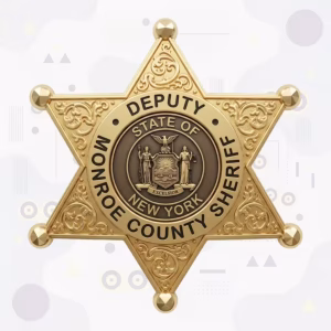 Monroe County Sheriff Deputy Antique Seal Six-Point Star Metal Badge