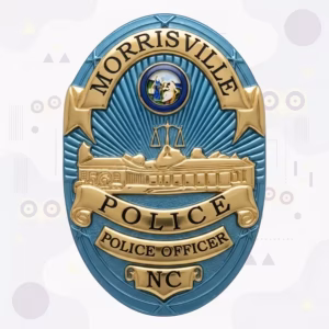 Morrisville Police Teal Oval North Carolina Seal Metal Badge