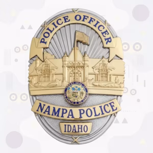 Nampa Police Officer Two-Tone Civic Relief Metal Badge