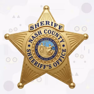 Nash County Sheriff Gold Star North Carolina Seal Metal Badge