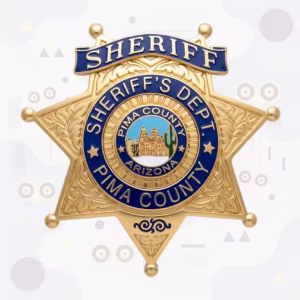 Pima County Sheriff's Department Blue Ring Six-Point Star Metal Badge