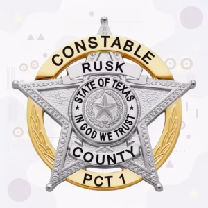 Rusk County Constable Precinct 1 Badge with In God We Trust Seal and Two-Tone Star-in-Ring