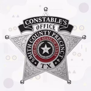 Smith County Constable Precinct 4 Badge with Red and Black Enamel Seal and Silver Star