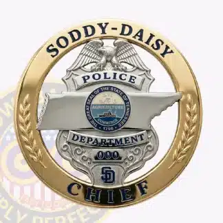 Soddy-Daisy Police Department Badge in Gold Color with CHIEF rank