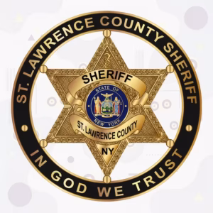 St. Lawrence County Sheriff Black Ring Star Metal Badge