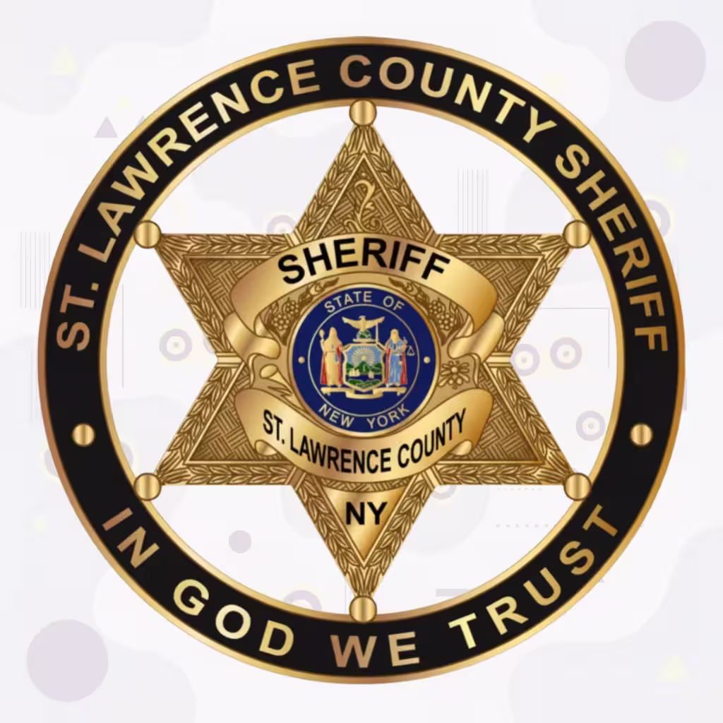 St. Lawrence County Sheriff Black Ring Star Metal Badge