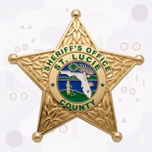 St. Lucie County Sheriff Green Ring Star Metal Badge