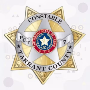 Tarrant County Constable Precinct 7 Badge with Silver Ring Band and Gold Seven-Point Star