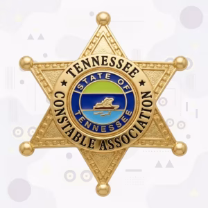 Tennessee Constable Association Stippled Six-Point Star Metal Badge