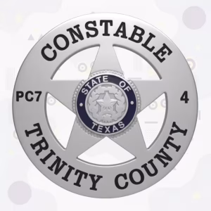 Trinity County Constable Badge with Blue Enamel Texas Seal and Silver Cut-Out Star