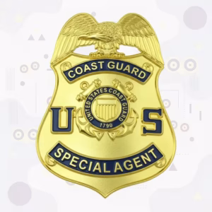 US Coast Guard Special Agent Crossed Anchor Metal Badge