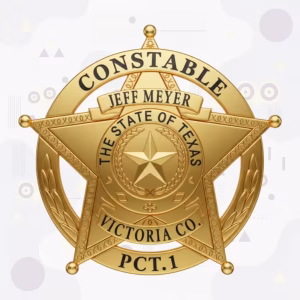 Victoria County Constable Precinct 1 Badge with Tonal Gold Star-in-Ring and Engraved Arms