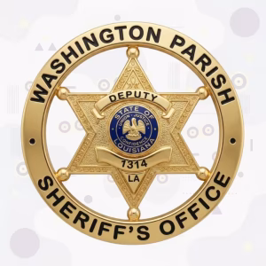 Washington Parish Sheriff's Office Star-in-Circle Metal Badge