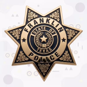 Franklin Police Badge with Antiqued Gold Seven-Point Star