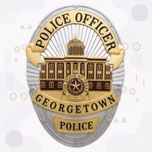 Georgetown Police Badge with Domed Courthouse and Texas Seal