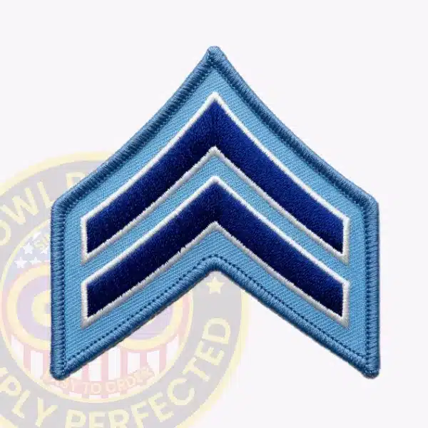 Police Ranks 15 Chicago police department corporal chevron patch, light blue