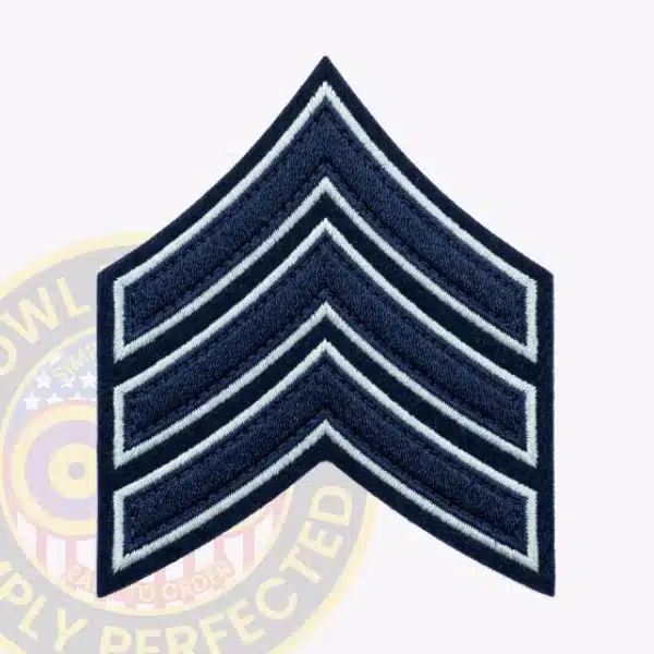 Navy Blue Chicago Police Sergeant Chevron with White Outlines