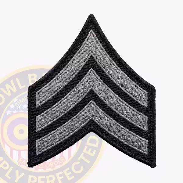 Dallas Police Sergeant Chevron in Grey and Black