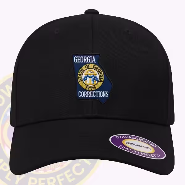 Custom structured cap with an applied corrections department patch