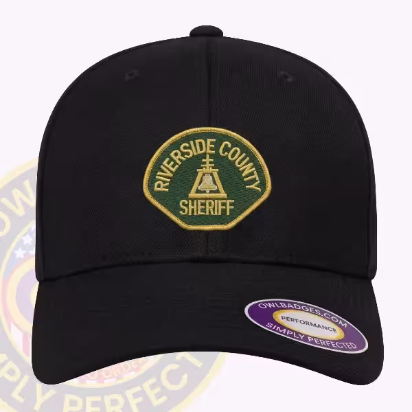 Custom structured cap with an applied county sheriff department patch