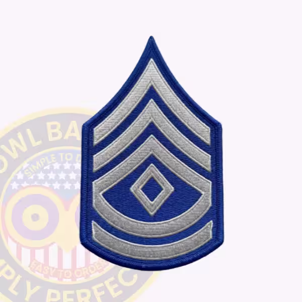 HPD Sergeant Chevron in Royal Blue and Silver with a Diamond Device