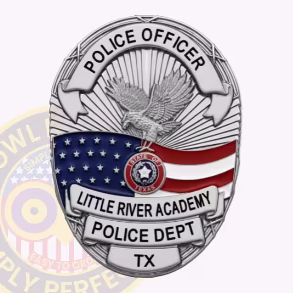 Little River-Academy Police Badge with Eagle and Flag Band