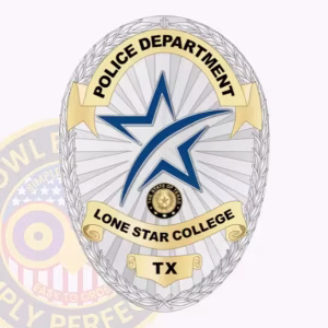 Lone Star College Police Badge with Blue Enamel Star Logo