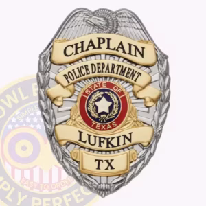 Lufkin Police Chaplain Badge with Eagle and Texas Seal