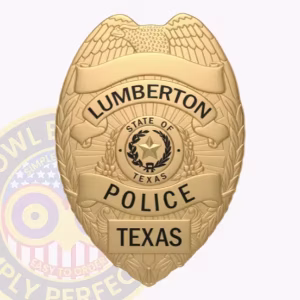 Lumberton Police Badge with Gold Eagle and Engraved Seal