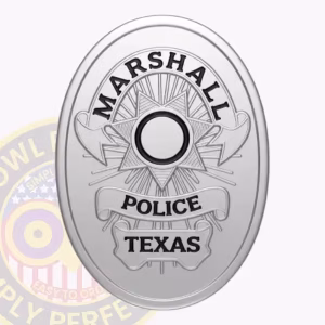 Marshall Police Badge with Seven-Point Star and Black Ring